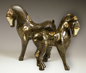 Gemini Twins, Cast Bronze Sculpture